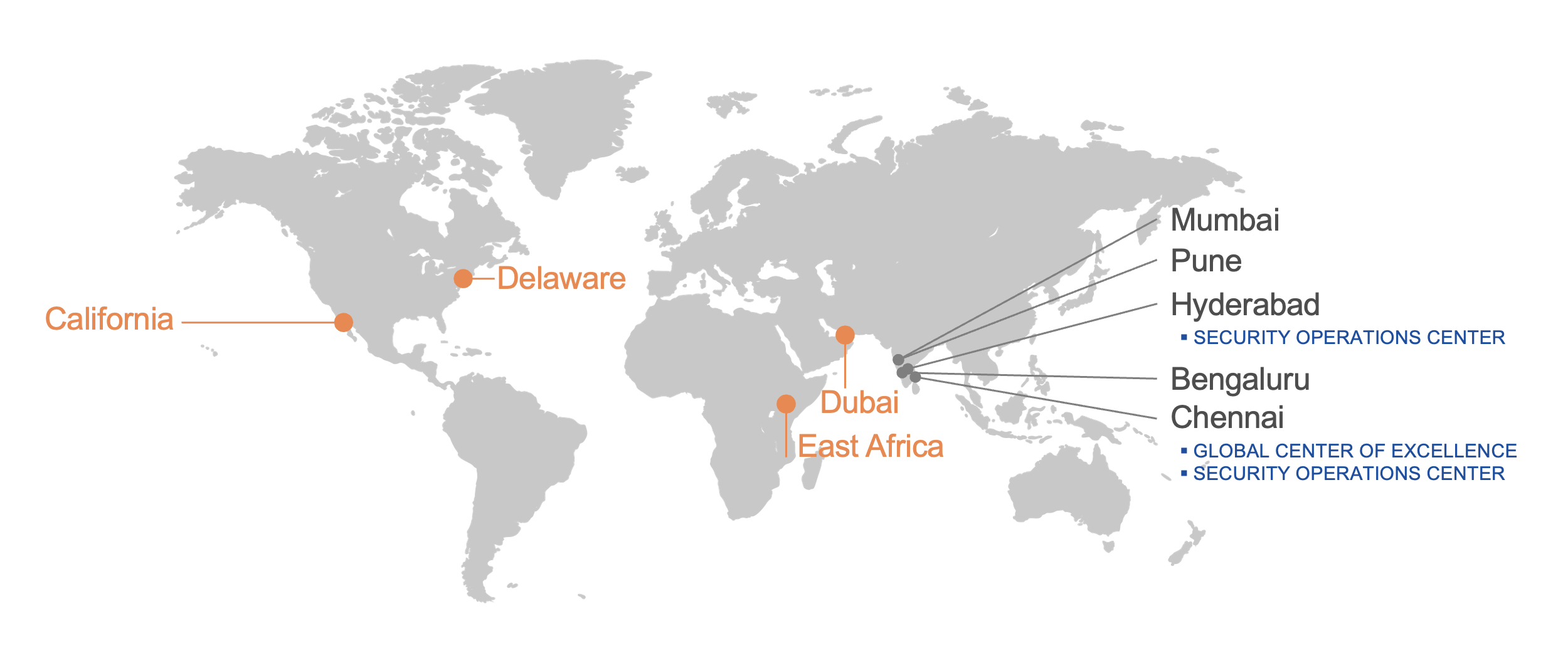 Global offices of Krya Solutions